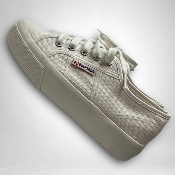 Superga White Platform Sneakers Size 4.5 – Canvas – New with Tags - Picture 11 of 12